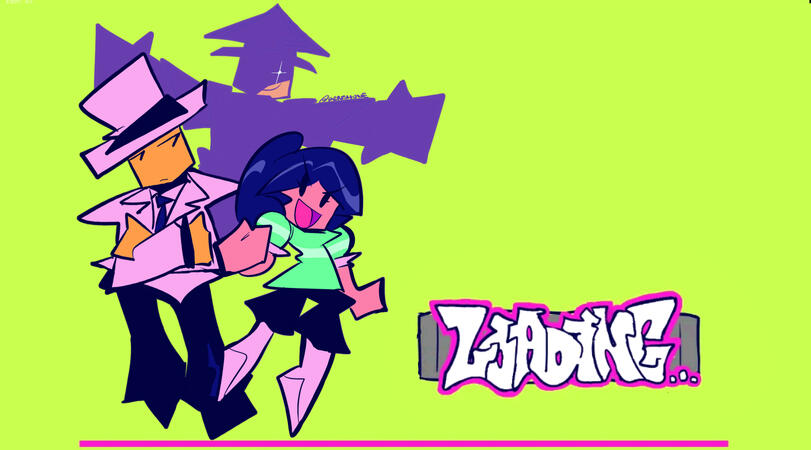 I tried drawing in the FNF loading screen artstyle, I love this style so much