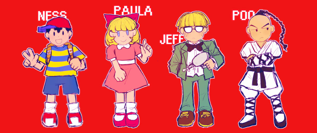 First time drawing the Chosen Four from Earthbound!